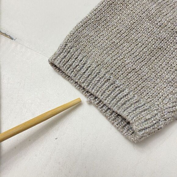 J Jill Zinc Shimmer Gray Gold Crew Neck Pullover Knit Sweater Women's Large - Picture 3 of 12